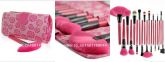 18 Pcs makeup brush set professional tools + Rose brush Bag