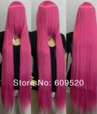 Wig dark pink 100 cm